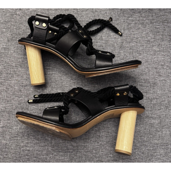 Ulla Johnson Elvie Rope High Heel Sandals Size 40 / US 9.5 Black - Picture 2 of 11